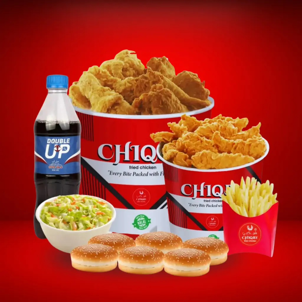 [CHIQBY-010] 12 pcs Fried Chicken + 4 Fries + 6 Bun + 6 Dip + 6 Ketchup + Coleslaw + 2L Soft Drink